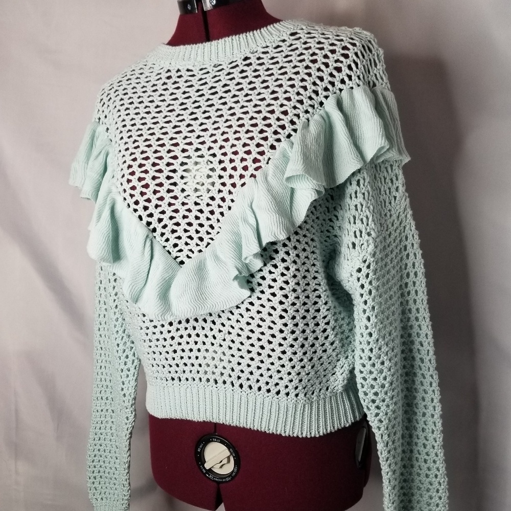 Mint Ruffle Sweater - Picture 4 of 8